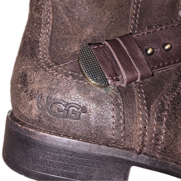 UGG Australia Dayle Lodge Brown, Tall Leather Riding Boots - Ladies Size 8 - Picture 7 of 10